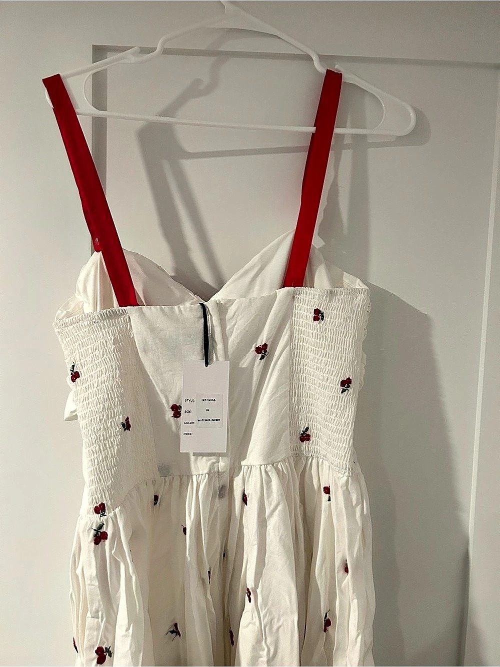 Unique vintage cherry Bow Strap Midi Dress NWT - Picture 2 of 5